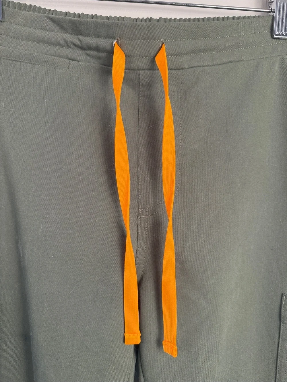 Figs Olive Green Jogger Pants with Orange Drawcord size small
